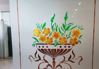 Decorazione vetri - vetreria franco mafara palermo - pittura a mano su vetro - vetro decorato